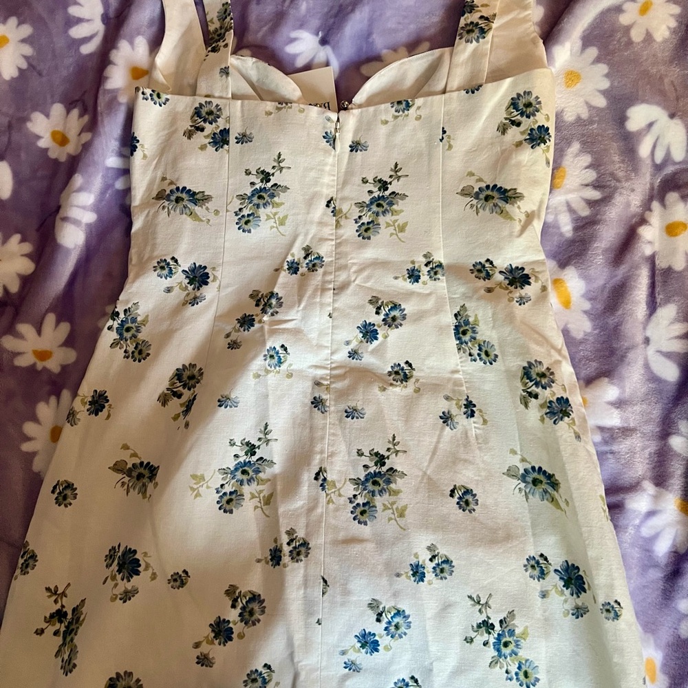 Bardot Blue Floral Cello Mini Dress - Picture 3 of 4